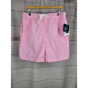Okanu Surf Swim Board Shorts Men's L PINK Drawstring Waistband Polyester New #X